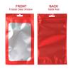 Bezall 100Pcs Mylar Sample Bags, Resealable Smell Proof Bags with Clear Window Foil Food Storage Pouch for Candy Jewelry Lip Gloss Packaging (Red, 6.3x9.4 Inch) view 2