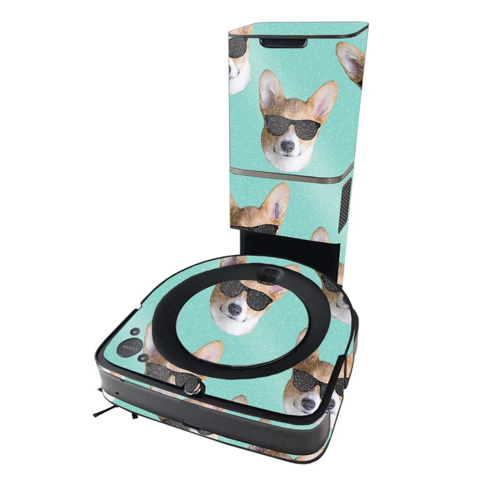 MightySkins Glossy Glitter Skin Compatible with iRobot Roomba s9+ Vacuum - Cool Corgi | Protective High-Gloss Glitter Finish | Easy to Apply and Change Styles | Made in The USA