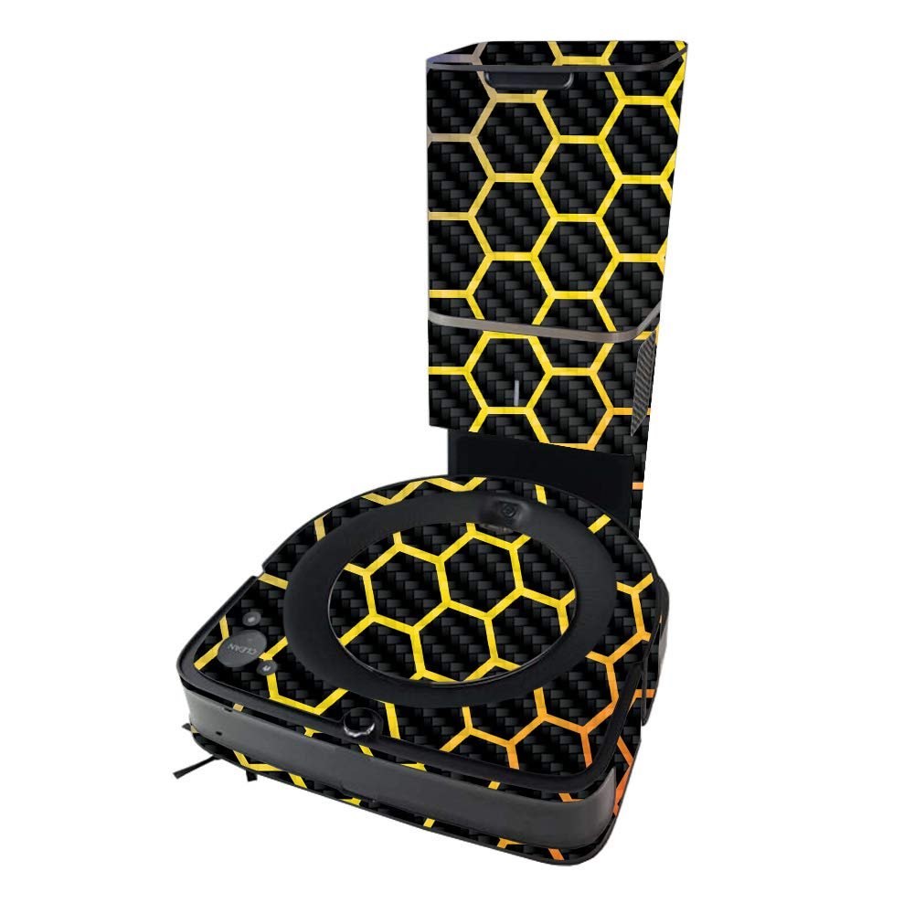 MightySkins Carbon Fiber Skin Compatible with iRobot Roomba s9+ Vacuum - Primary Honeycomb | Protective, Durable Textured Carbon Fiber Finish | Easy to Apply | Made in The USA