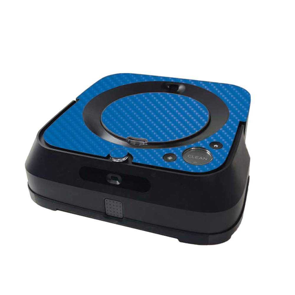 MightySkins Carbon Fiber Skin Compatible with iRobot Braava Jet m6 Minimal Coverage - Solid Blue | Protective Textured Carbon Fiber Finish | Easy to Apply and Change Styles | Made in The USA