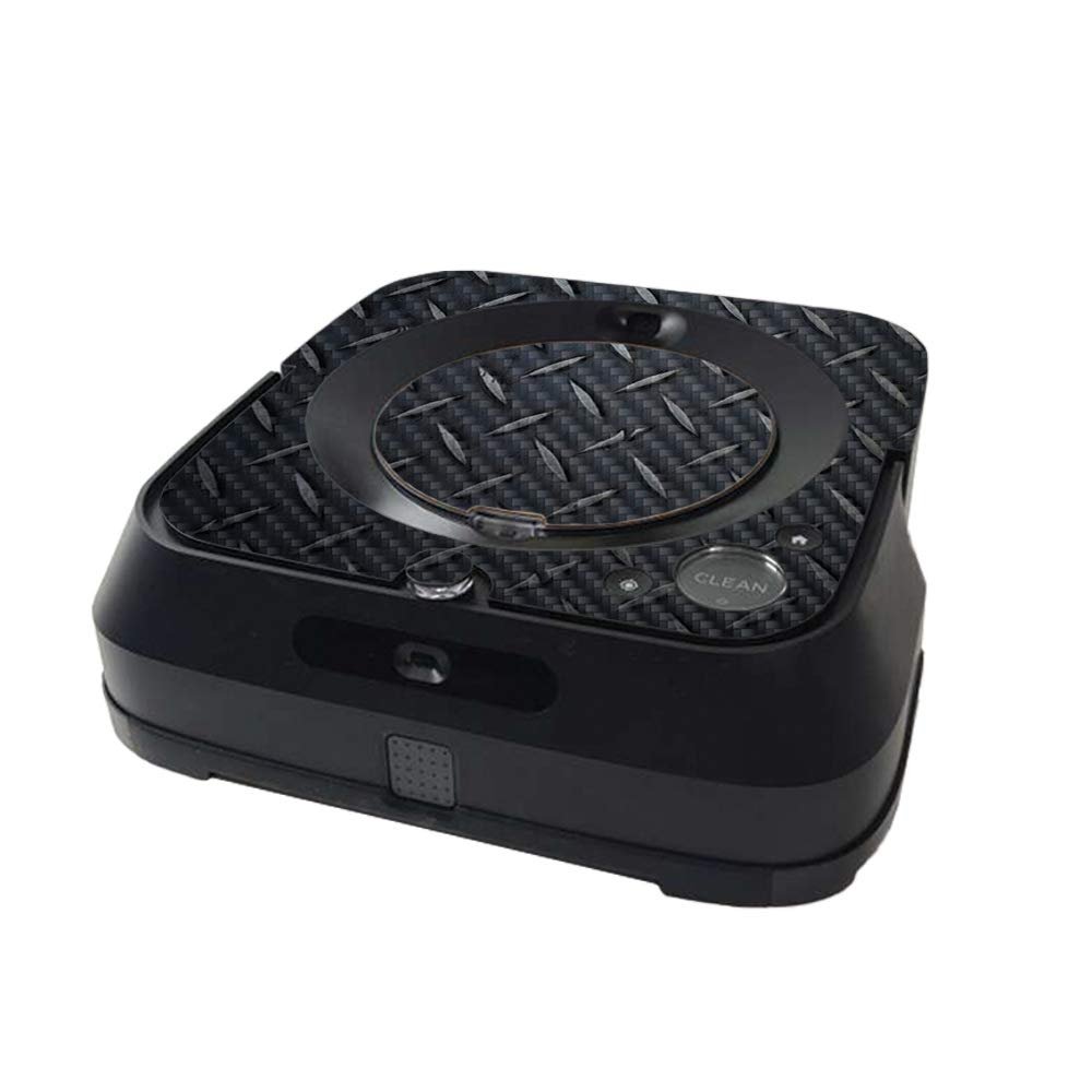 MightySkins Carbon Fiber Skin Compatible with iRobot Braava Jet m6 Minimal Coverage - Black Diamond Plate | Protective, Durable Textured Carbon Fiber Finish | Easy to Apply | Made in The USA