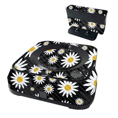 MightySkins Carbon Fiber Skin Compatible with iRobot Braava Jet m6 - Daisies | Protective Textured Carbon Fiber Finish | Easy to Apply and Change Styles | Made in The USA