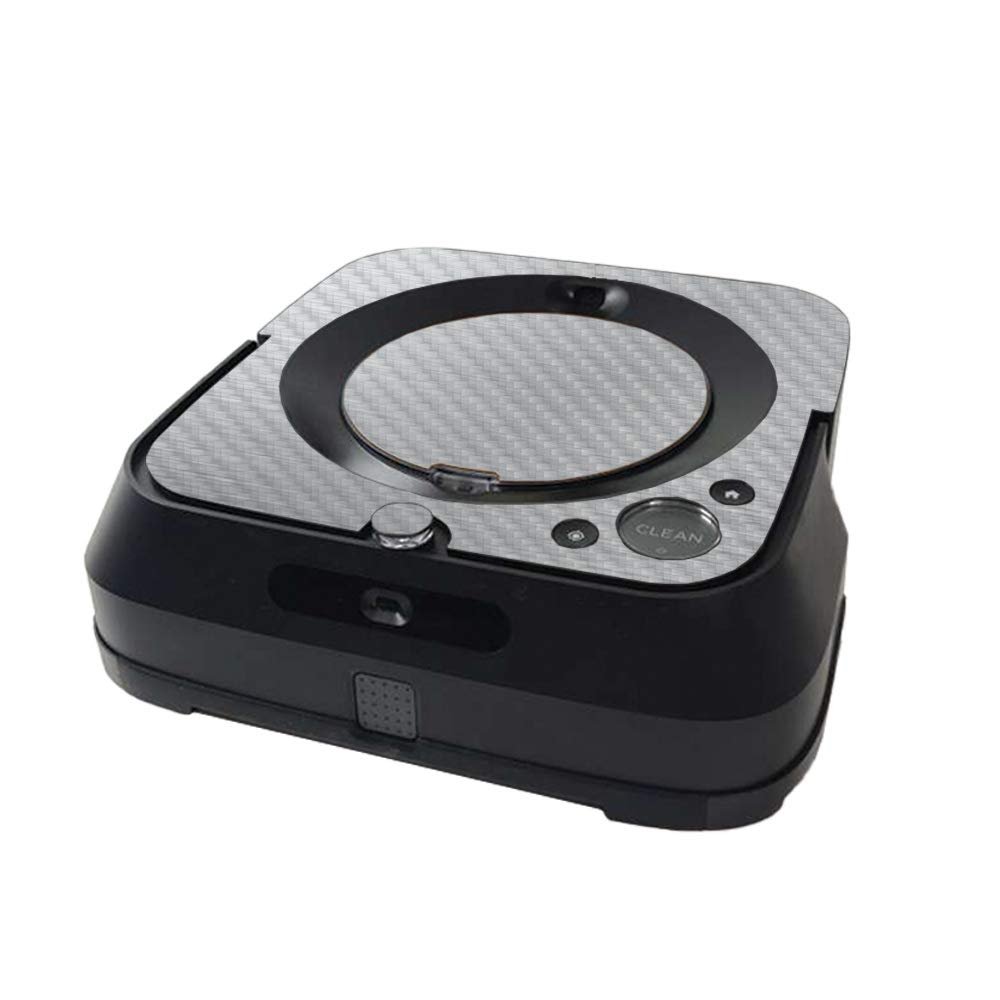 MightySkins Carbon Fiber Skin Compatible with iRobot Braava Jet m6 Minimal Coverage - Cold Steel | Protective Textured Carbon Fiber Finish | Easy to Apply and Change Styles | Made in The USA