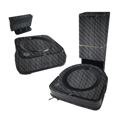 MightySkins Carbon Fiber Skin Compatible With iRobot Roomba s9+ Vacuum & Braava Jet m6 Bundle - Black Wood | Protective Textured Carbon Fiber Finish | Easy To Apply and Change Styles | Made in the USA