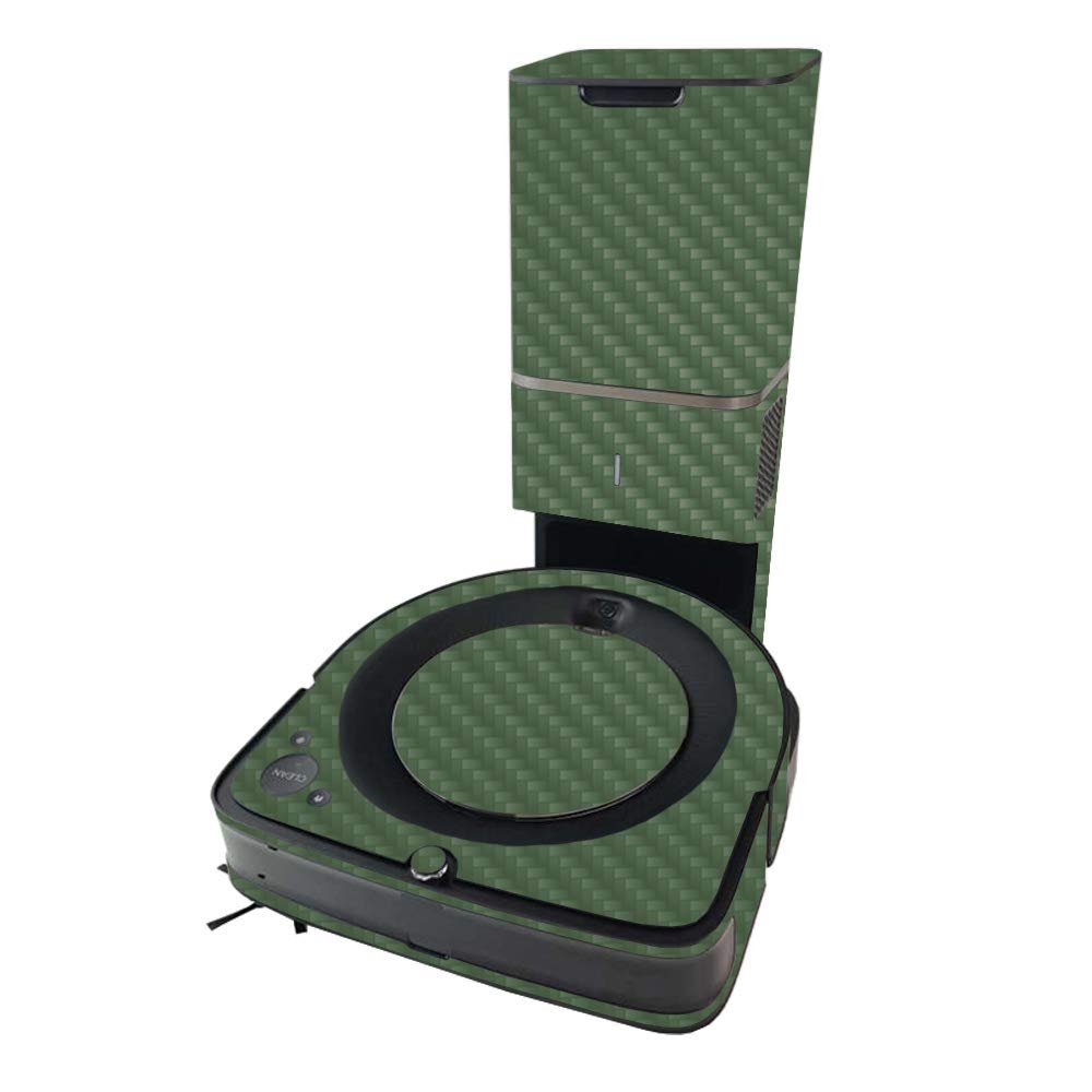 MightySkins Carbon Fiber Skin Compatible with iRobot Roomba s9+ Vacuum - Solid Olive | Textured Carbon Fiber Finish | Easy to Apply and Change Styles | Made in The USA