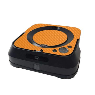 MightySkins Carbon Fiber Skin Compatible with iRobot Braava Jet m6 Minimal Coverage - Solid Orange | Textured Carbon Fiber Finish | Easy to Apply and Change Styles | Made in The USA