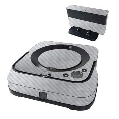 MightySkins Carbon Fiber Skin Compatible with iRobot Braava Jet m6 - Cold Steel | Protective Textured Carbon Fiber Finish | Easy to Apply and Change Styles | Made in The USA