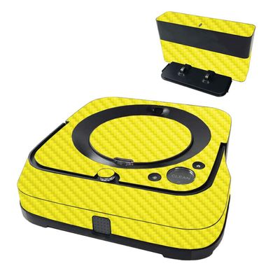 MightySkins Carbon Fiber Skin Compatible with iRobot Braava Jet m6 - Solid Yellow | Textured Carbon Fiber Finish | Easy to Apply and Change Styles | Made in The USA