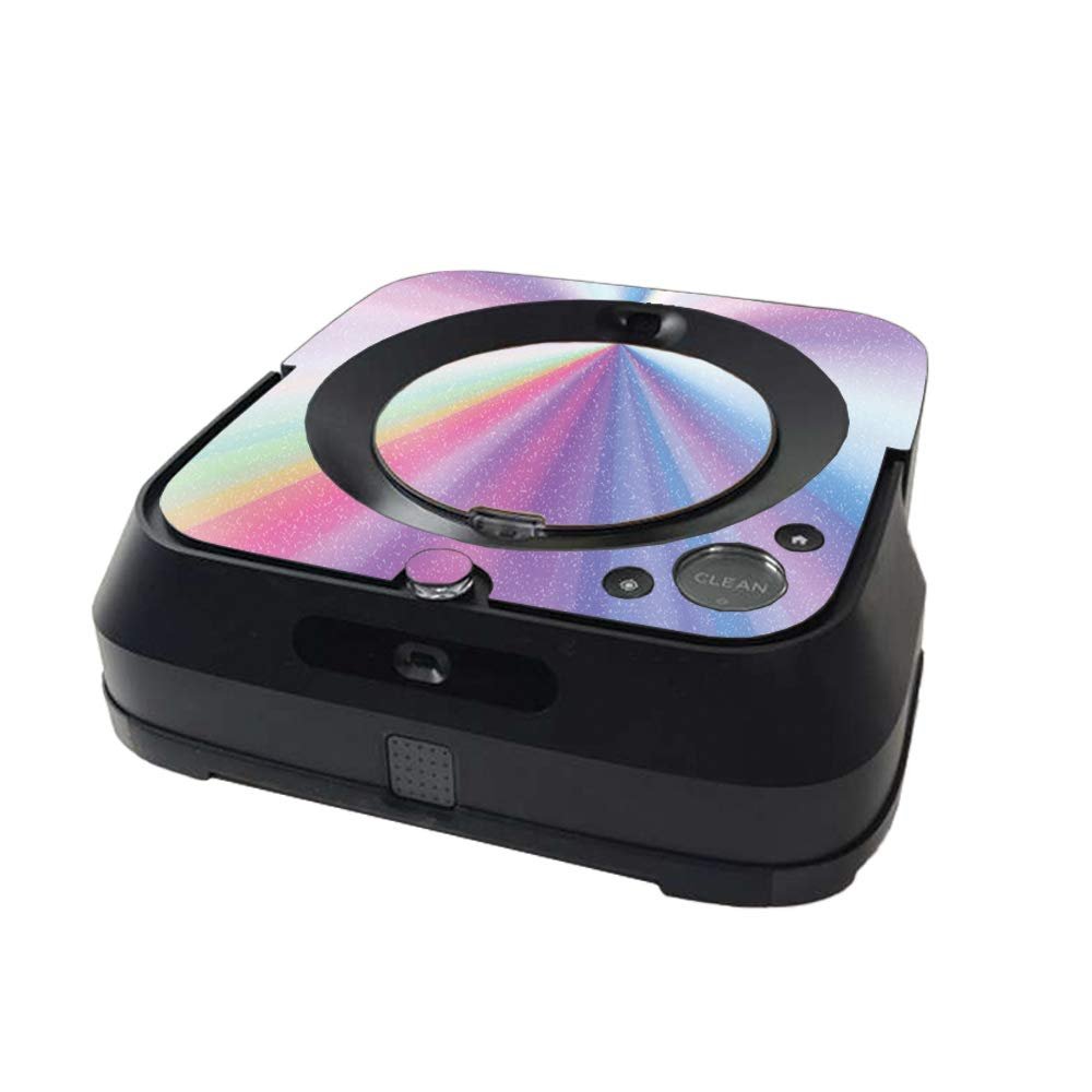 MightySkins Glossy Glitter Skin Compatible with iRobot Braava Jet m6 Minimal Coverage - Rainbow Zoom | High-Gloss Glitter Finish | Easy to Apply and Change Styles | Made in The USA