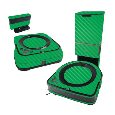 MightySkins Carbon Fiber Skin Compatible with iRobot Roomba s9+ Vacuum & Braava Jet m6 Bundle - Solid Green | Textured Carbon Fiber Finish | Easy to Apply and Change Styles | Made in The USA