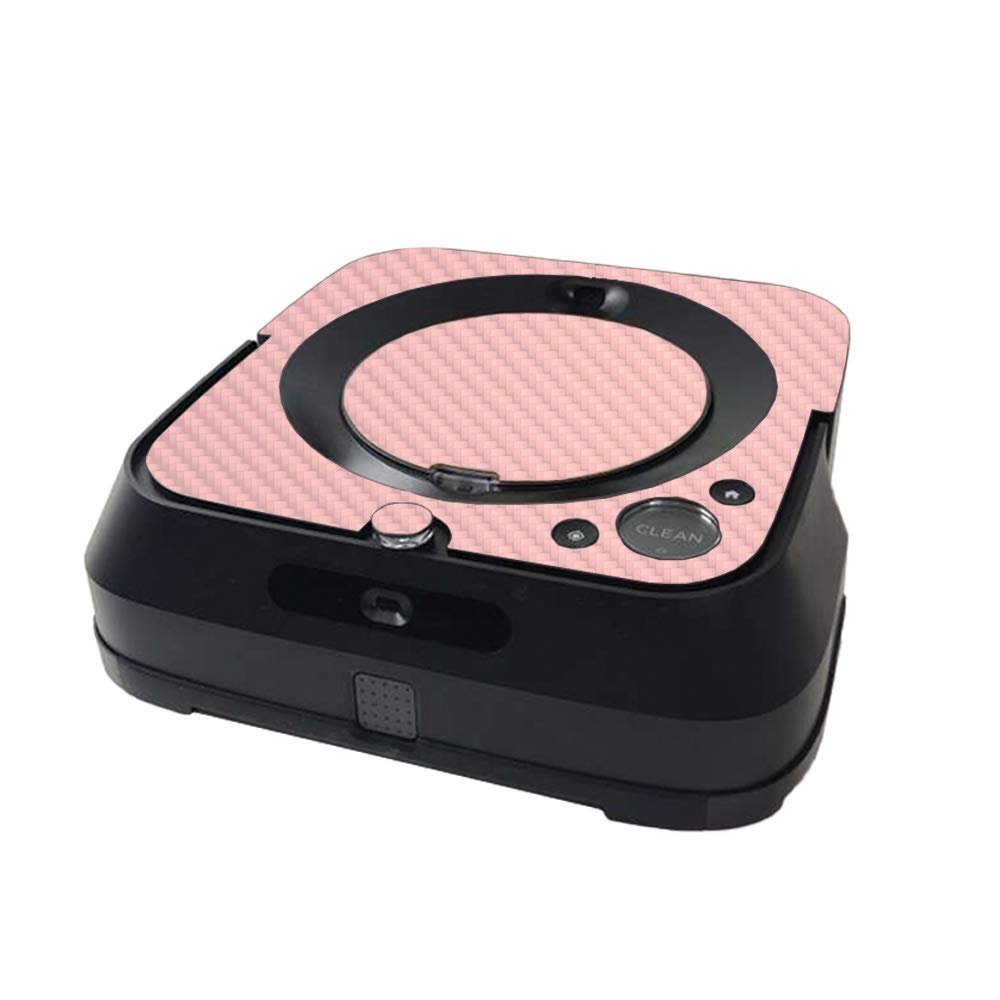 MightySkins Carbon Fiber Skin Compatible with iRobot Braava Jet m6 Minimal Coverage - Solid Blush | Textured Carbon Fiber Finish | Easy to Apply and Change Styles | Made in The USA