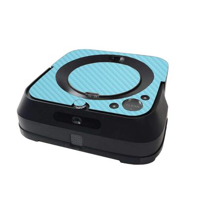 MightySkins Carbon Fiber Skin Compatible with iRobot Braava Jet m6 Minimal Coverage - Solid Baby Blue | Protective, Durable Textured Carbon Fiber Finish | Easy to Apply | Made in The USA