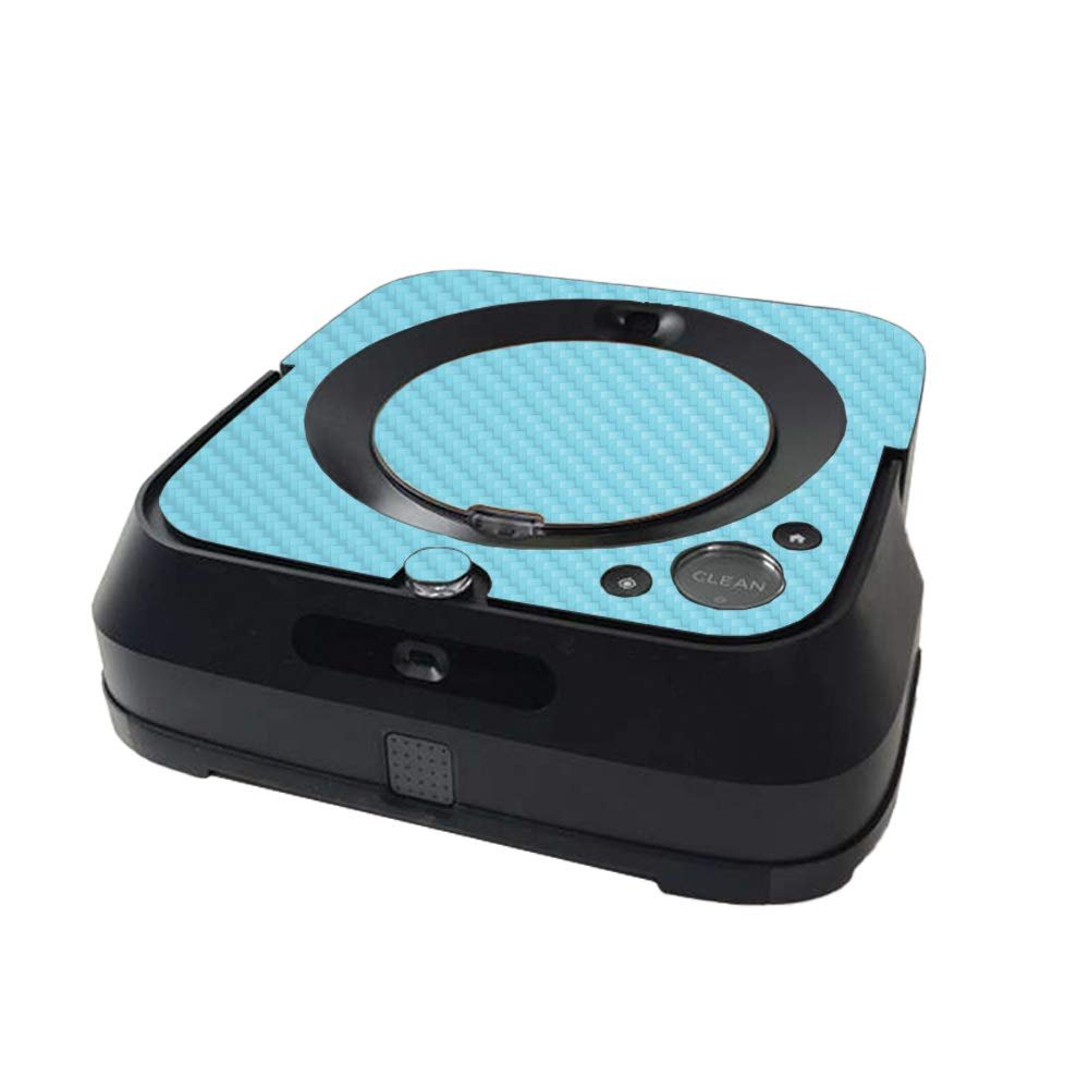 MightySkins Carbon Fiber Skin Compatible with iRobot Braava Jet m6 Minimal Coverage - Solid Baby Blue | Protective, Durable Textured Carbon Fiber Finish | Easy to Apply | Made in The USA