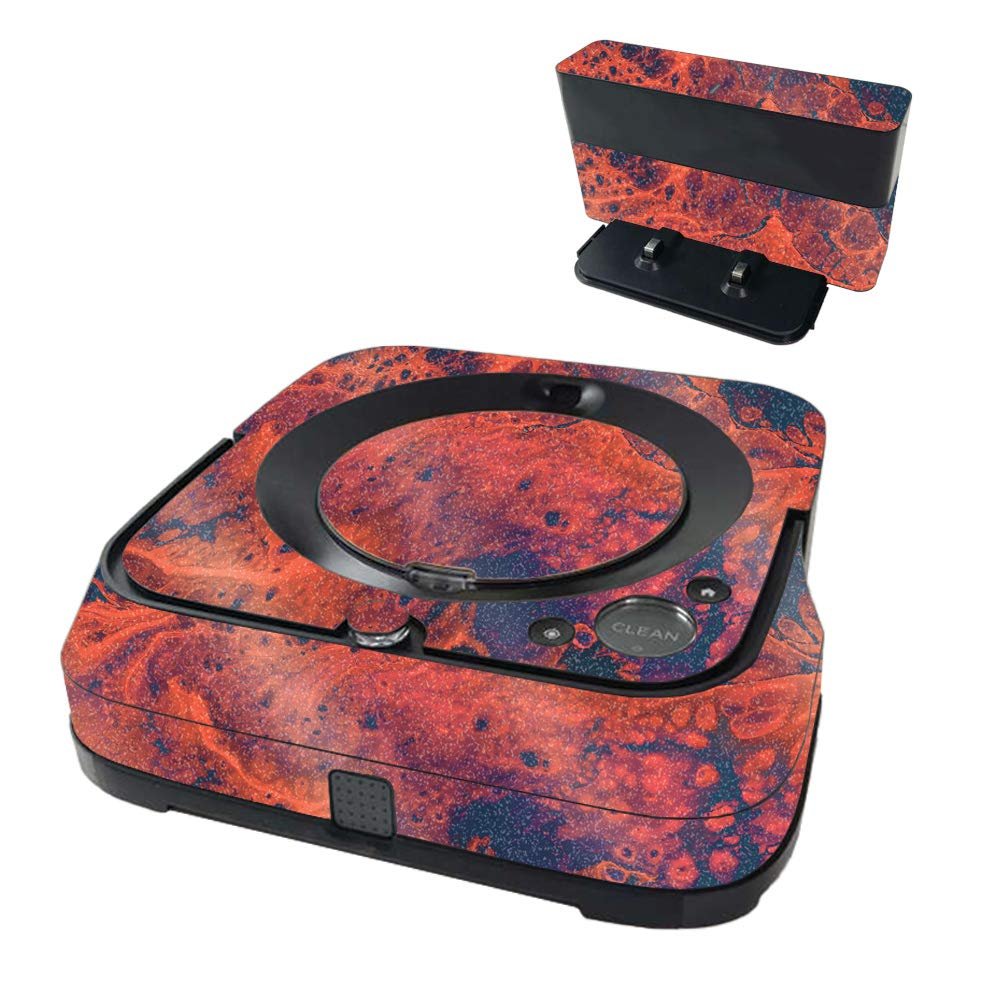 MightySkins Glossy Glitter Skin Compatible with iRobot Braava Jet m6 - Fiery Flow | Protective High-Gloss Glitter Finish | Easy to Apply and Change Styles | Made in The USA