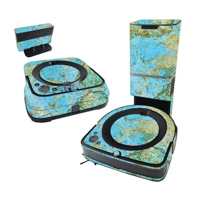 MightySkins Glossy Glitter Skin Compatible With iRobot Roomba s9+ Vacuum & Braava Jet m6 Bundle - Teal Marble | Protective High-Gloss Glitter Finish | Easy to Apply and Change Styles | Made in The USA
