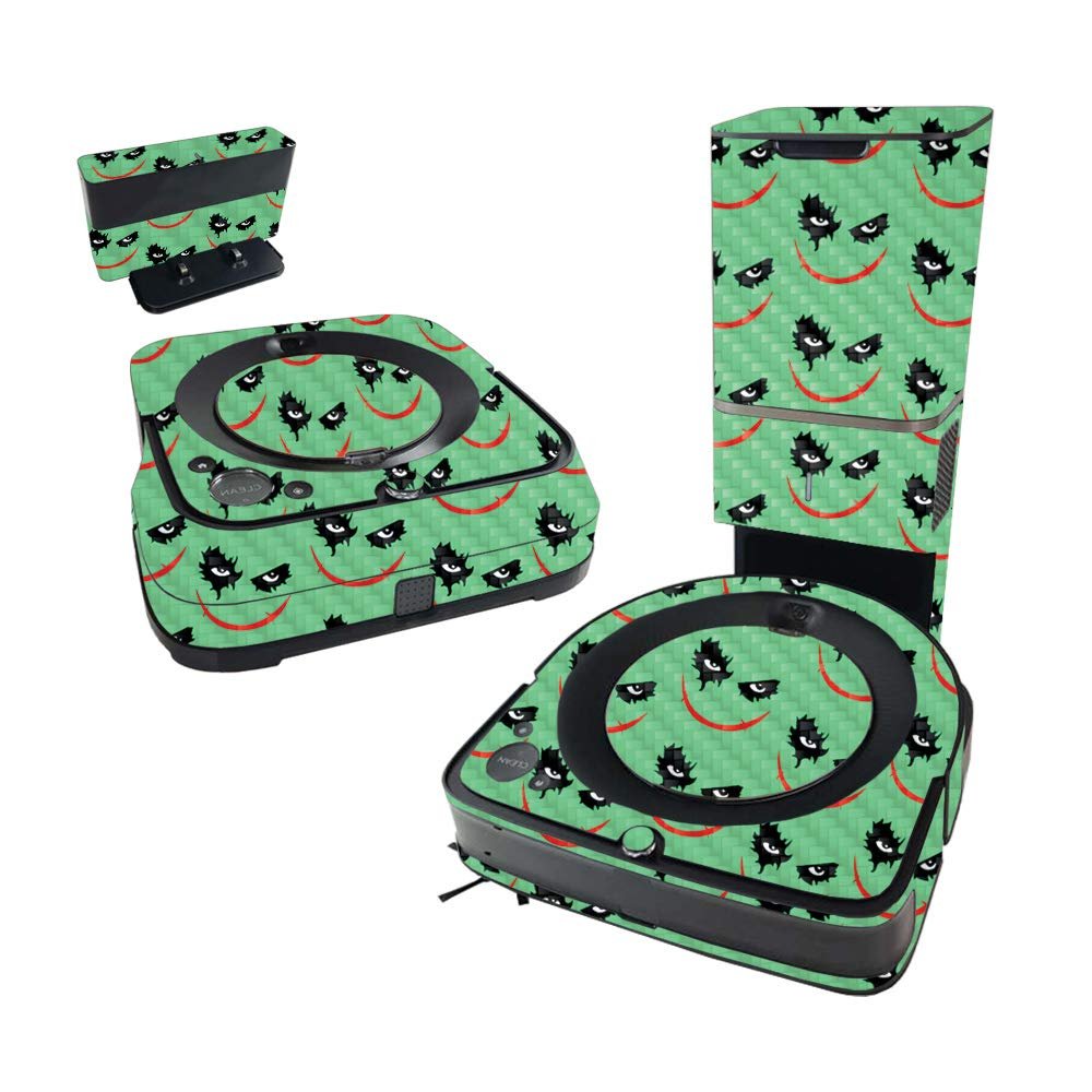 MightySkins Carbon Fiber Skin Compatible with iRobot Roomba s9+ Vacuum & Braava Jet m6 Bundle - Why So Serious | Protective, Durable Textured Carbon Fiber Finish | Easy to Apply | Made in The USA