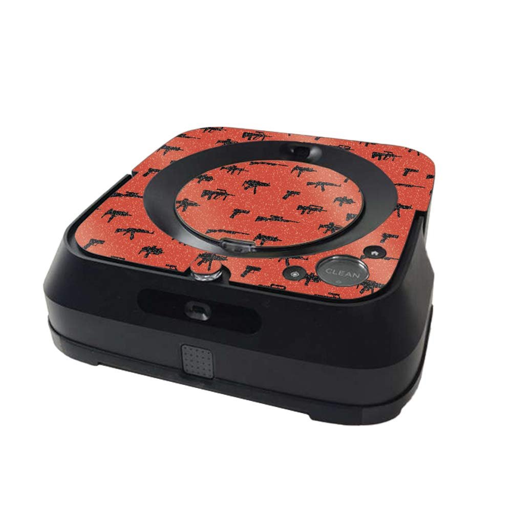 MightySkins Glossy Glitter Skin Compatible with iRobot Braava Jet m6 Minimal Coverage - Guns | , Durable High-Gloss Glitter Finish | Easy to Apply and Change Styles | Made in The USA