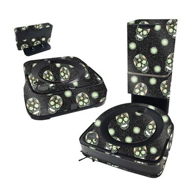 MightySkins Glossy Glitter Skin Compatible with iRobot Roomba s9+ Vacuum & Braava Jet m6 Bundle - Nighttime Skulls | High-Gloss Glitter Finish | Easy to Apply and Change Styles | Made in The USA