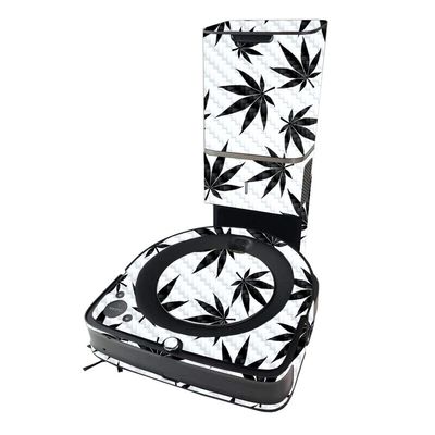 MightySkins Carbon Fiber Skin Compatible with iRobot Roomba s9+ Vacuum - Pot Leaves Black | Textured Carbon Fiber Finish | Easy to Apply and Change Style | Made in The USA