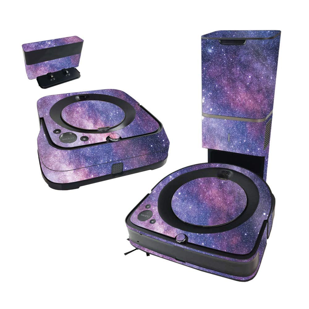 MightySkins Glossy Glitter Skin Compatible with iRobot Roomba s9+ Vacuum & Braava Jet m6 Bundle - Violet Stars | High-Gloss Glitter Finish | Easy to Apply and Change Styles | Made in The USA
