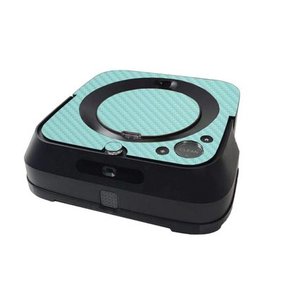 MightySkins Carbon Fiber Skin Compatible with iRobot Braava Jet m6 Minimal Coverage - Solid Seafoam | Protective, Durable Textured Carbon Fiber Finish | Easy to Apply | Made in The USA