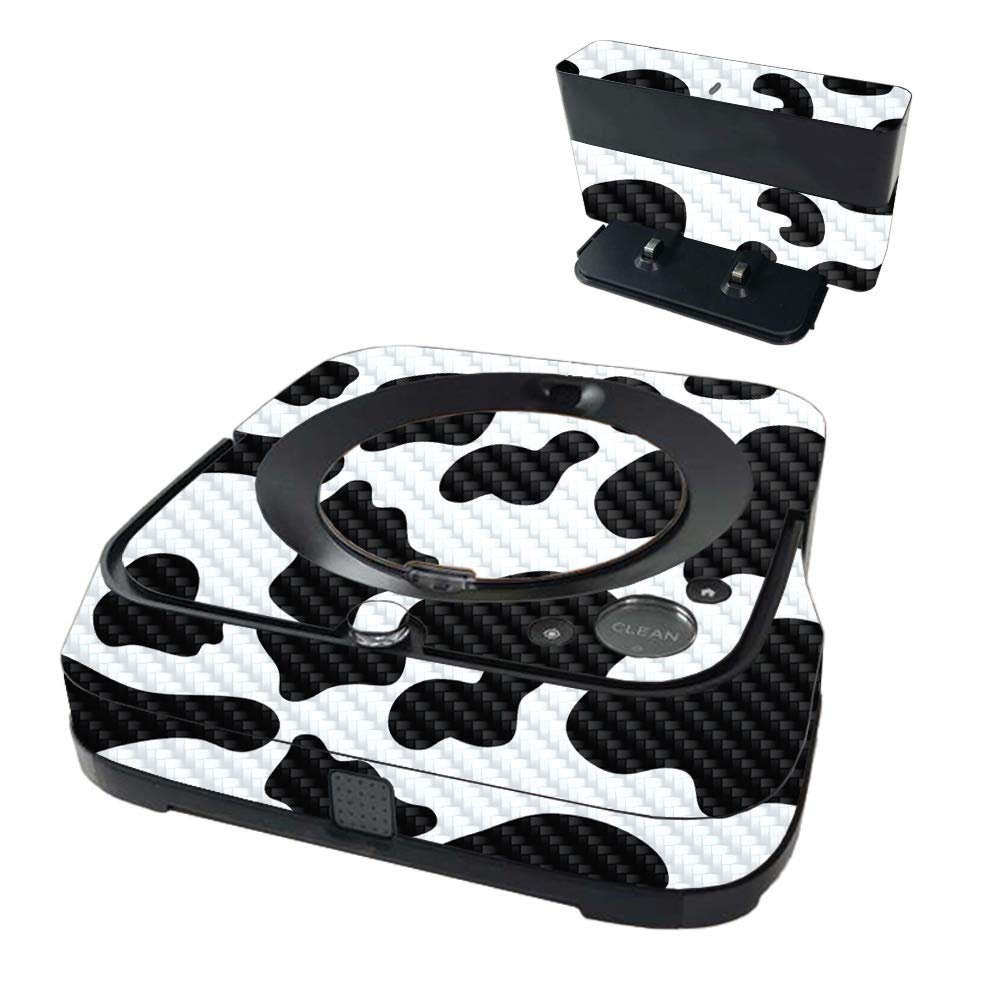 MightySkins Carbon Fiber Skin Compatible with iRobot Braava Jet m6 - Cow Print | Protective Textured Carbon Fiber Finish | Easy to Apply and Change Styles | Made in The USA