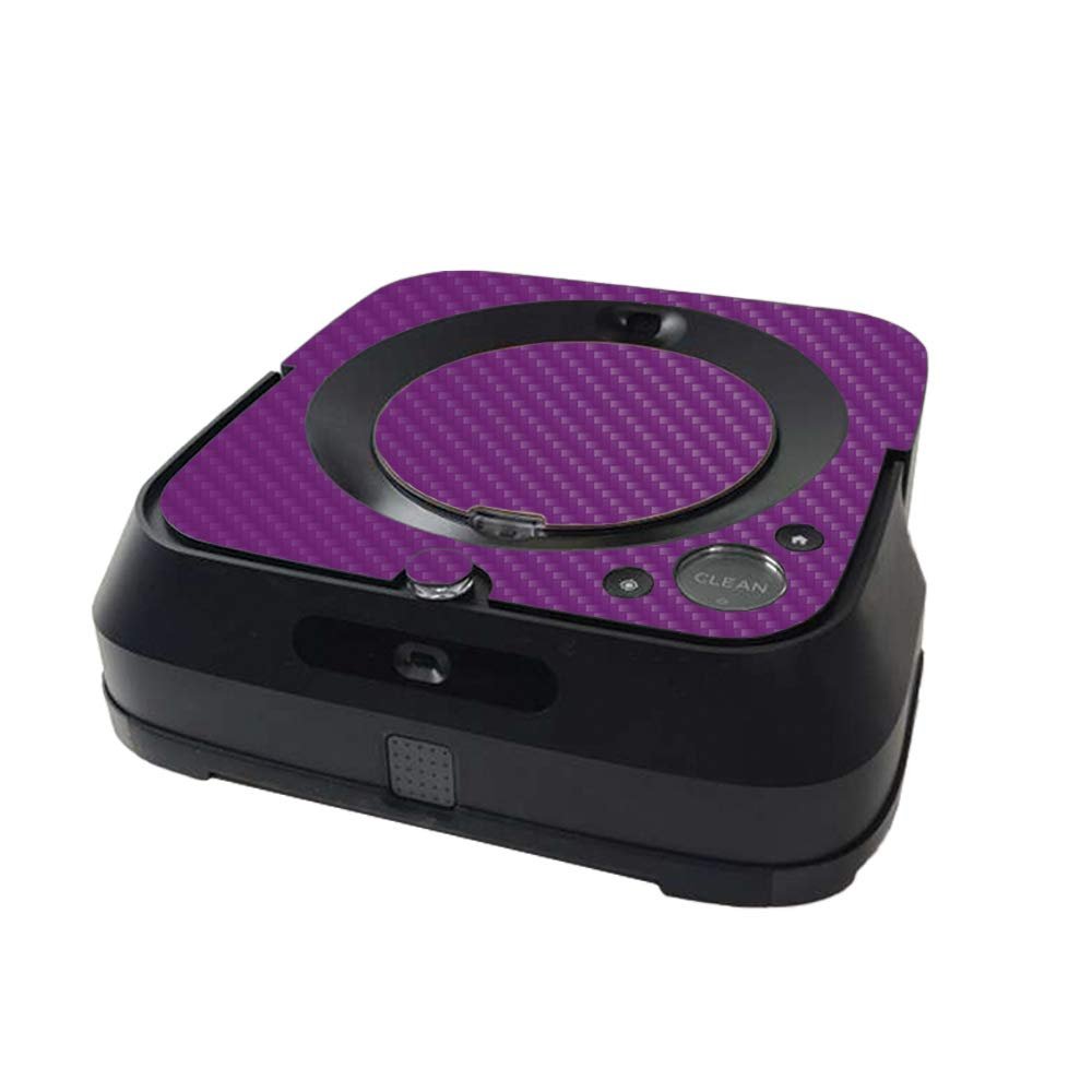 MightySkins Carbon Fiber Skin Compatible with iRobot Braava Jet m6 Minimal Coverage - Solid Purple | Textured Carbon Fiber Finish | Easy to Apply and Change Styles | Made in The USA
