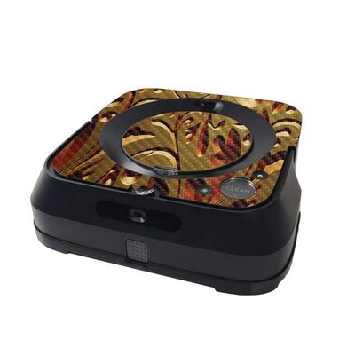 MightySkins Carbon Fiber Skin Compatible with iRobot Braava Jet m6 Minimal Coverage - Mosaic Gold | Textured Carbon Fiber Finish | Easy to Apply and Change Styles | Made in The USA