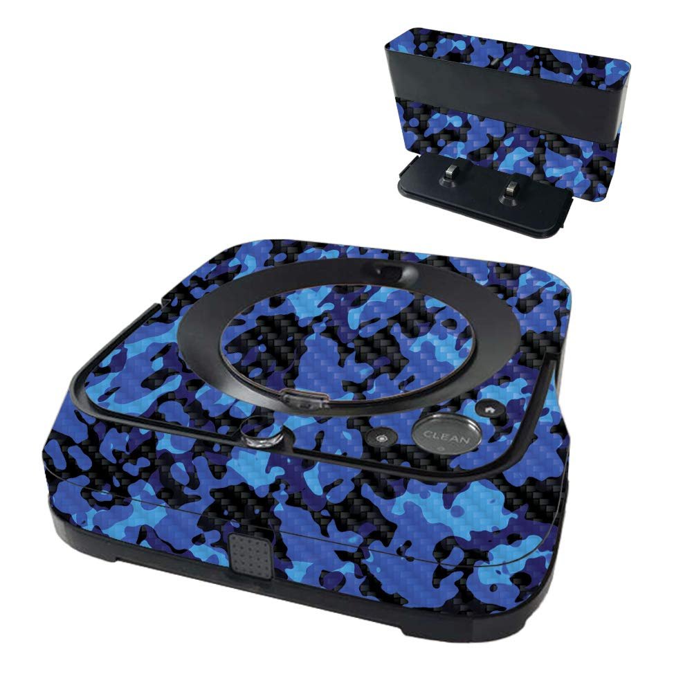 MightySkins Carbon Fiber Skin Compatible with iRobot Braava Jet m6 - Blue Modern Camo | Textured Carbon Fiber Finish | Easy to Apply and Change Style | Made in The USA