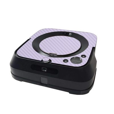 MightySkins Carbon Fiber Skin Compatible with iRobot Braava Jet m6 Minimal Coverage - Solid Lilac | Textured Carbon Fiber Finish | Easy to Apply and Change Styles | Made in The USA