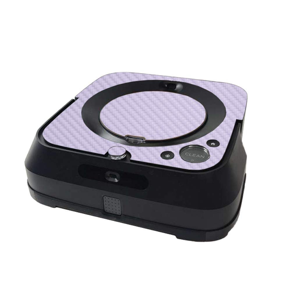 MightySkins Carbon Fiber Skin Compatible with iRobot Braava Jet m6 Minimal Coverage - Solid Lilac | Textured Carbon Fiber Finish | Easy to Apply and Change Styles | Made in The USA