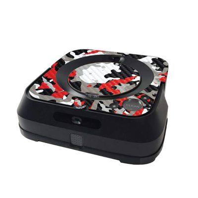 MightySkins Carbon Fiber Skin Compatible with iRobot Braava Jet m6 Minimal Coverage - Red Camo | Protective Textured Carbon Fiber Finish | Easy to Apply and Change Styles | Made in The USA