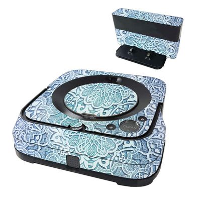 MightySkins Glossy Glitter Skin Compatible with iRobot Braava Jet m6 - Carved Blue | Protective High-Gloss Glitter Finish | Easy to Apply and Change Styles | Made in The USA