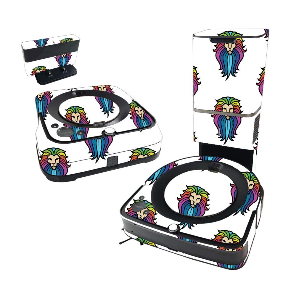 MightySkins Skin Compatible With iRobot Roomba s9+ Vacuum & Braava Jet m6 Bundle - Rainbow Lion | , Durable, and Unique Vinyl Decal wrap cover | Easy To Apply and Change Styles | Made in the USA