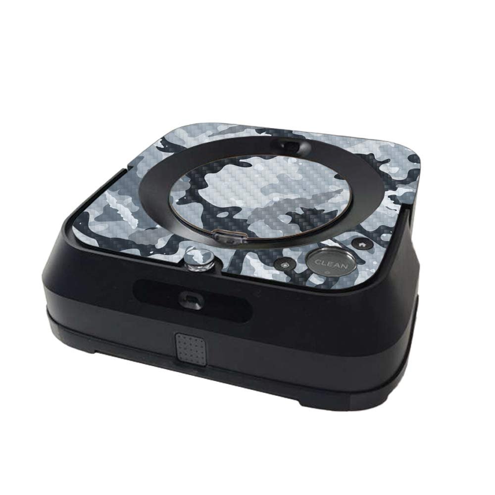 MightySkins Carbon Fiber Skin Compatible with iRobot Braava Jet m6 Minimal Coverage - Gray Camouflage | Protective, Durable Textured Carbon Fiber Finish | Easy to Apply | Made in The USA
