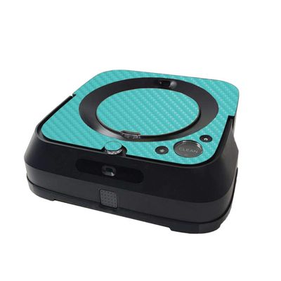 MightySkins Carbon Fiber Skin Compatible with iRobot Braava Jet m6 Minimal Coverage - Solid Turquoise | Protective, Durable Textured Carbon Fiber Finish | Easy to Apply | Made in The USA