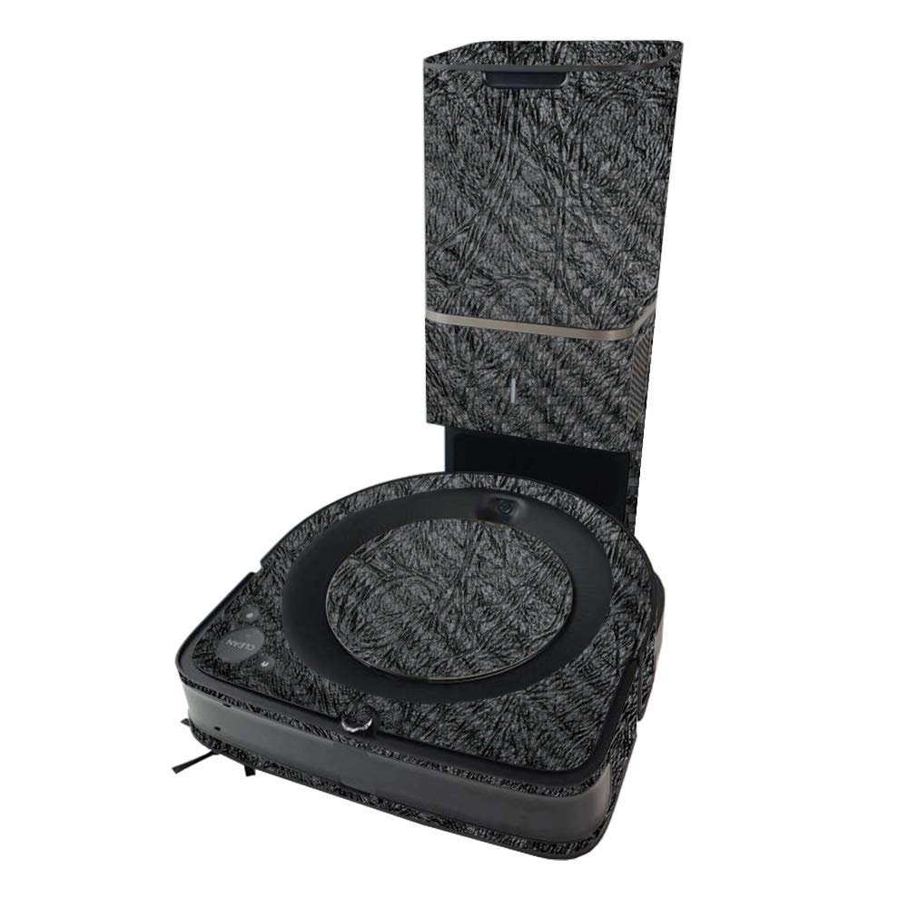 MightySkins Carbon Fiber Skin Compatible with iRobot Roomba s9+ Vacuum - Black Leather | Protective, Durable Textured Carbon Fiber Finish | Easy to Apply | Made in The USA