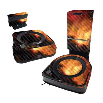 MightySkins Carbon Fiber Skin Compatible with iRobot Roomba s9+ Vacuum & Braava Jet m6 Bundle - Spacial Overload | Textured Carbon Fiber Finish | Easy to Apply and Change Style | Made in The USA