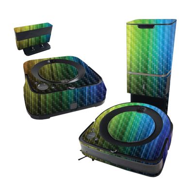 MightySkins Carbon Fiber Skin Compatible with iRobot Roomba s9+ Vacuum & Braava Jet m6 Bundle - Rainbow Streaks | Protective, Durable Textured Carbon Fiber Finish | Easy to Apply | Made in The USA
