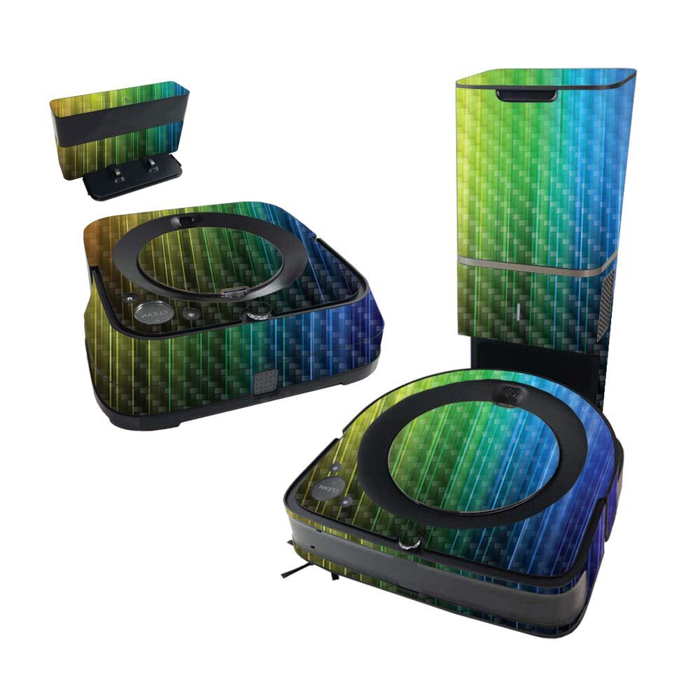 MightySkins Carbon Fiber Skin Compatible with iRobot Roomba s9+ Vacuum & Braava Jet m6 Bundle - Rainbow Streaks | Protective, Durable Textured Carbon Fiber Finish | Easy to Apply | Made in The USA