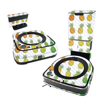 MightySkins Carbon Fiber Skin Compatible with iRobot Roomba s9+ Vacuum & Braava Jet m6 Bundle - Rainbow Pineapples | Protective, Durable Textured Carbon Fiber Finish | Easy to Apply | Made in The USA