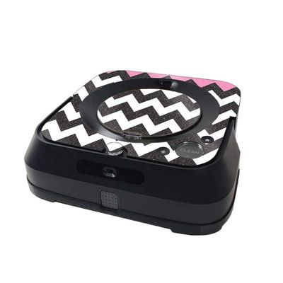 MightySkins Glossy Glitter Skin Compatible with iRobot Braava Jet m6 Minimal Coverage - Pink Chevron | High-Gloss Glitter Finish | Easy to Apply and Change Styles | Made in The USA