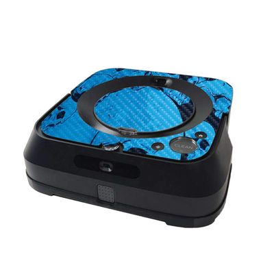 MightySkins Carbon Fiber Skin Compatible with iRobot Braava Jet m6 Minimal Coverage - Blue Skulls | Textured Carbon Fiber Finish | Easy to Apply and Change Styles | Made in The USA