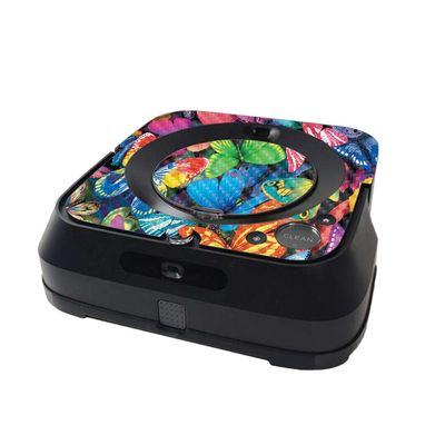 MightySkins Carbon Fiber Skin Compatible with iRobot Braava Jet m6 Minimal Coverage - Butterfly Party | Protective, Durable Textured Carbon Fiber Finish | Easy to Apply | Made in The USA