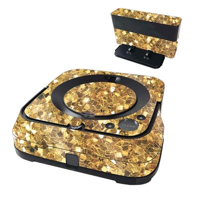 MightySkins Glossy Glitter Skin Compatible with iRobot Braava Jet m6 - Gold Chips | Protective High-Gloss Glitter Finish | Easy to Apply and Change Styles | Made in The USA