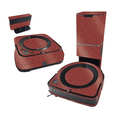 MightySkins Glossy Glitter Skin Compatible with iRobot Roomba s9+ Vacuum & Braava Jet m6 Bundle - Solid Burgundy | High-Gloss Glitter Finish | Easy to Apply and Change Styles | Made in The USA