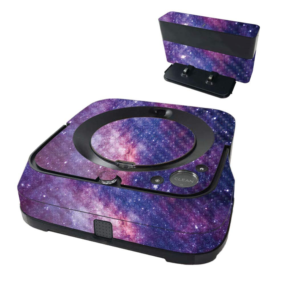 MightySkins Carbon Fiber Skin Compatible with iRobot Braava Jet m6 - Violet Stars | Textured Carbon Fiber Finish | Easy to Apply and Change Styles | Made in The USA