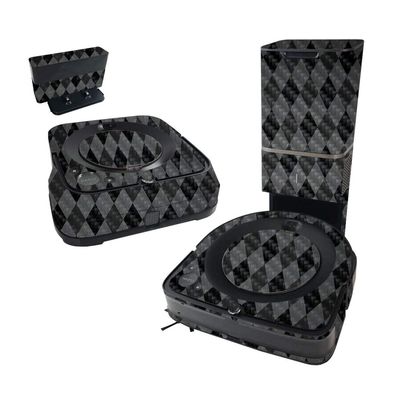 MightySkins Carbon Fiber Skin Compatible with iRobot Roomba s9+ Vacuum & Braava Jet m6 Bundle - Black Argyle | Textured Carbon Fiber Finish | Easy to Apply and Change Styles | Made in The USA