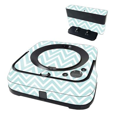 MightySkins Glossy Glitter Skin Compatible with iRobot Braava Jet m6 - Aqua Chevron | High-Gloss Glitter Finish | Easy to Apply and Change Styles | Made in The USA