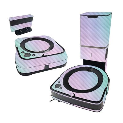 MightySkins Carbon Fiber Skin Compatible with iRobot Roomba s9+ Vacuum & Braava Jet m6 Bundle - Cotton Candy | Textured Carbon Fiber Finish | Easy to Apply and Change Styles | Made in The USA